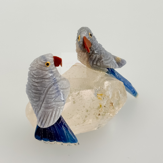 Sodalite x Clear Quartz Bird Carving