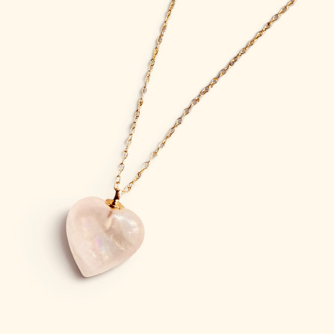 rose quartz necklace 18K gold filled