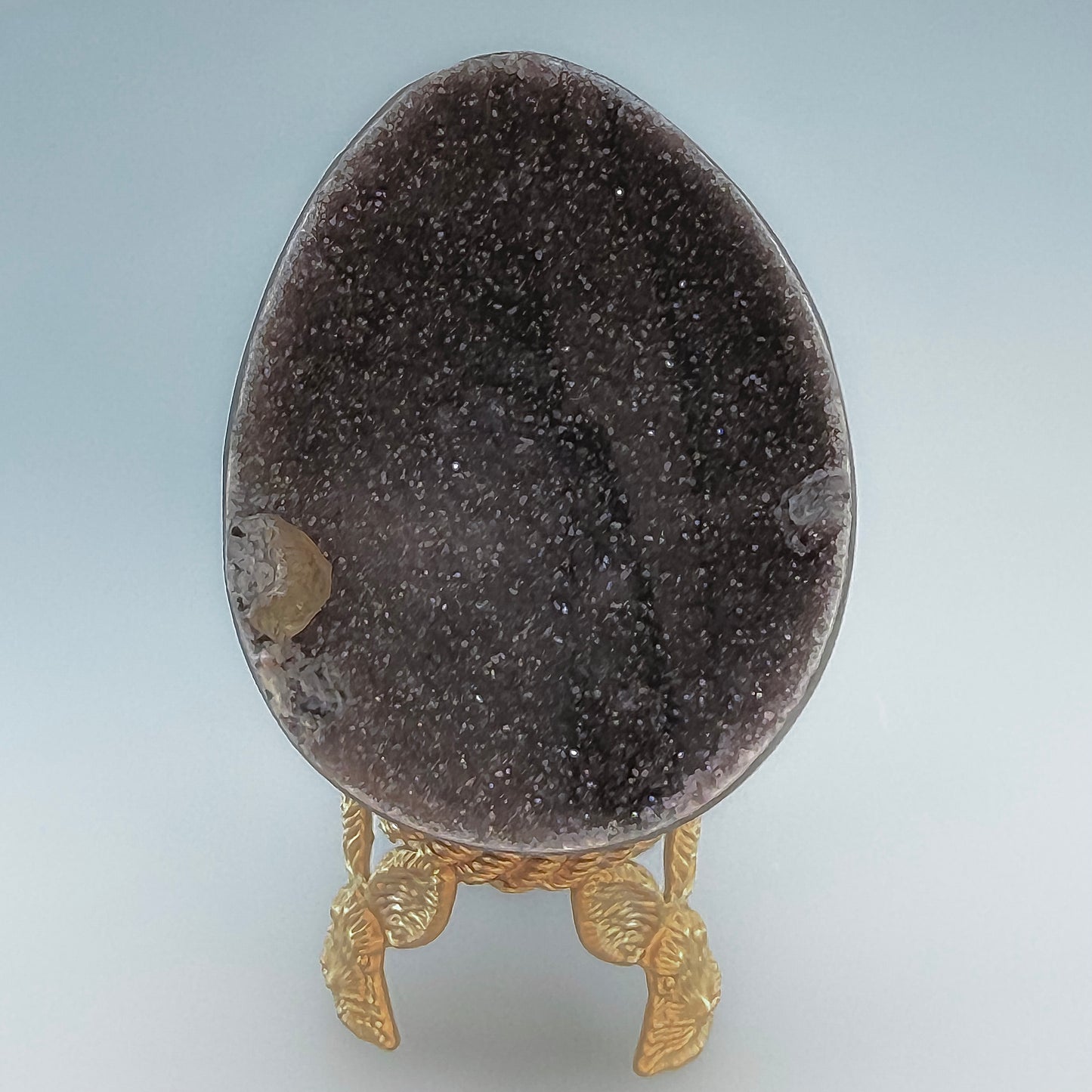 Graphite Grey Rainbow Amethyst Egg