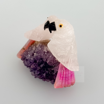 Amethyst x Calcite Bird Carving