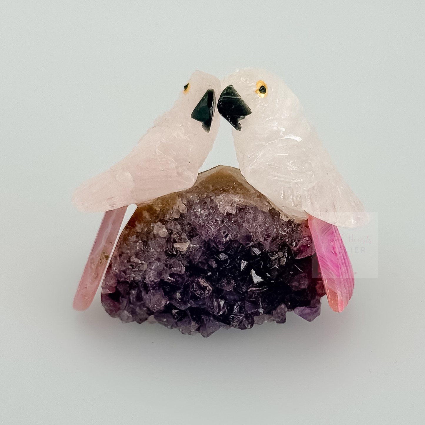 Amethyst x Calcite Bird Carving