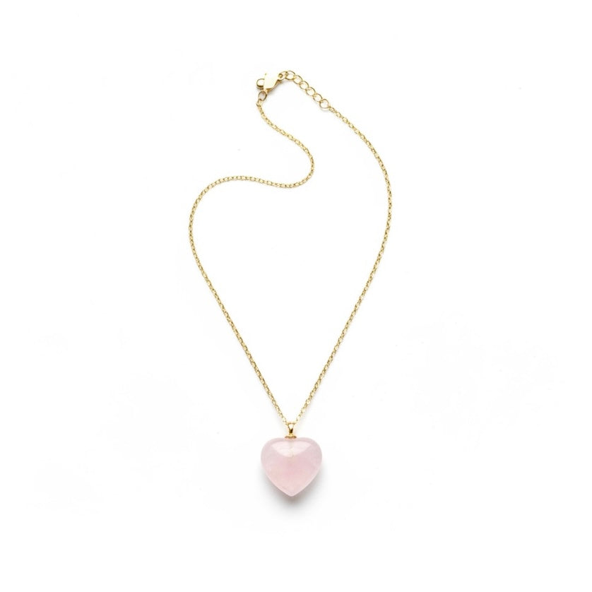 rose quartz necklace 18K gold filled
